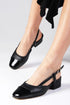 Black Color Low Heeled Shoes