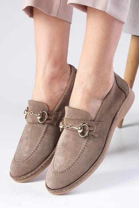 Genuine Suede Mink Color Loafer