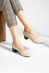 BEIGE COLOR HEELED SHOES