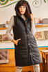 Women Black Hooded Vest