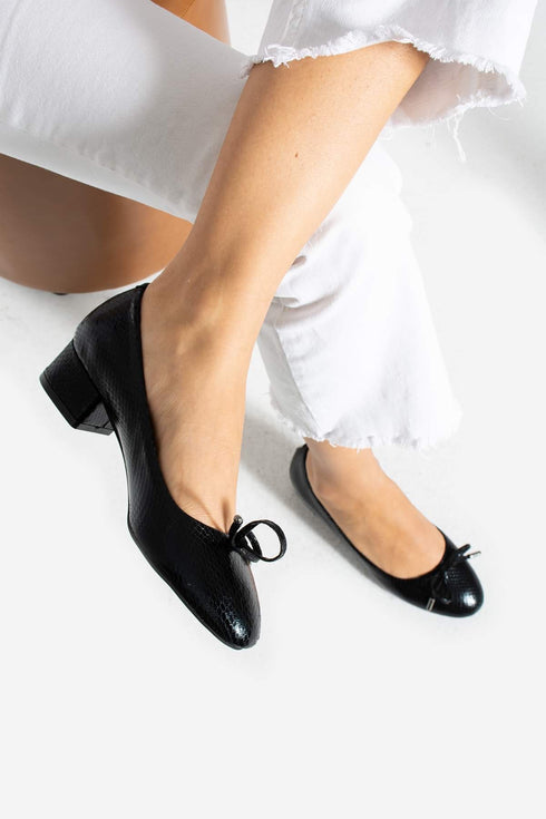 Black Snake Classic Heels