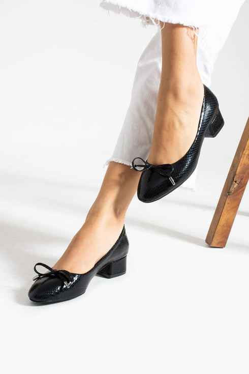 Black Snake Classic Heels