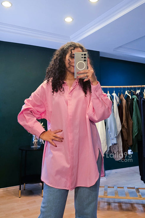 قميص اوفر سايز صيفي زهري