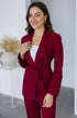 طقم نسائي رسمي بحزام - لون بوردو