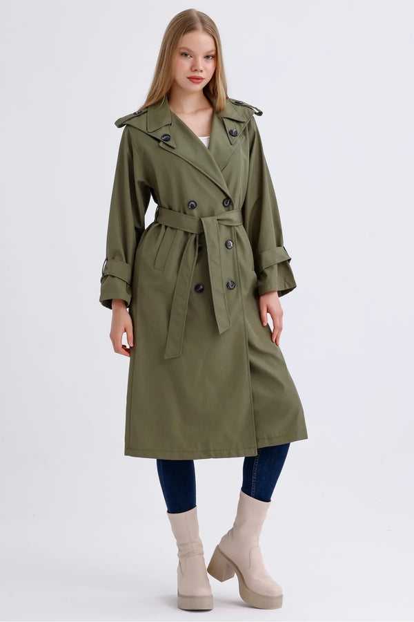 ترانشكوت وتر بروف باللون الزيتي