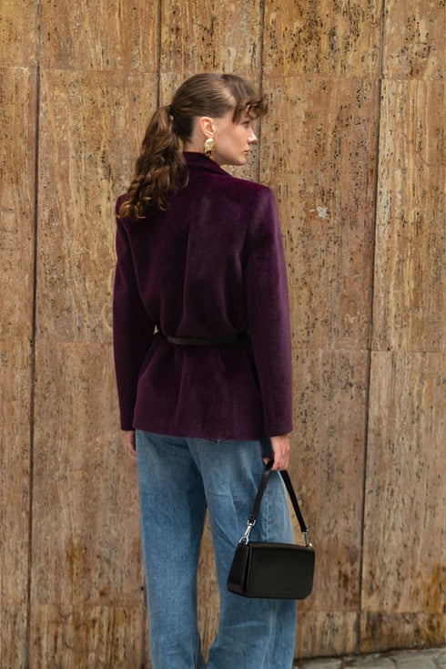 جكيت فرو مع حزام