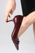 حذاء كعب عالي لون بوردو