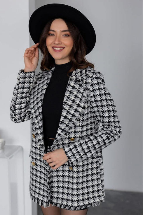 جكيت كاروهات - رمادي