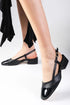 Black Color Low Heeled Shoes