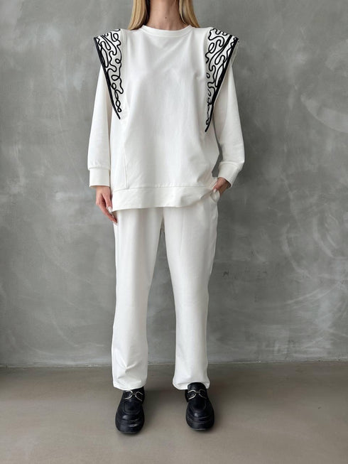 WHITE EMBROIDERED SET