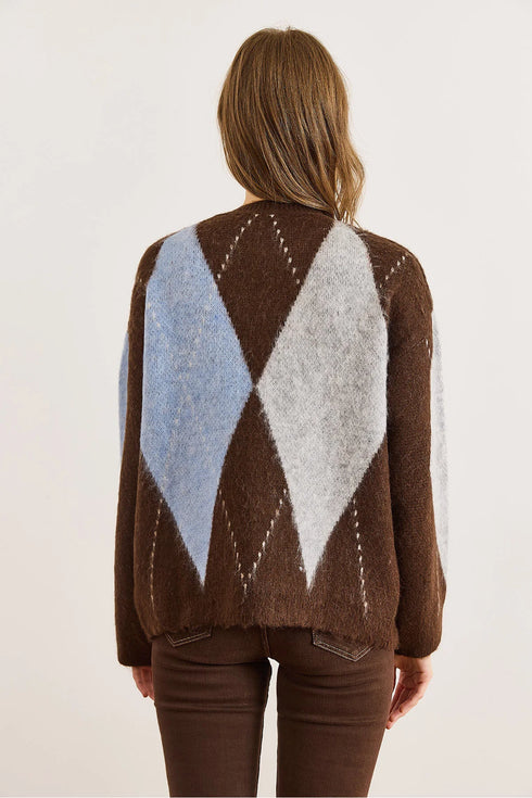 كنزة صوف ناعم - بني