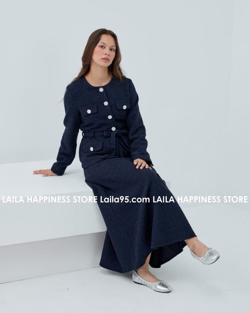 طقم خريفي قطعتين جكيت وتنورة