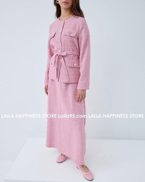 طقم خريفي قطعتين جكيت وتنورة