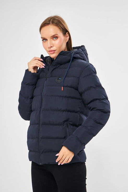 جكيت مبطن وتر بروف لون أزرق غامق