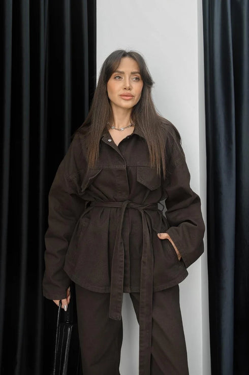 طقم جينز جكيت وبنطلون