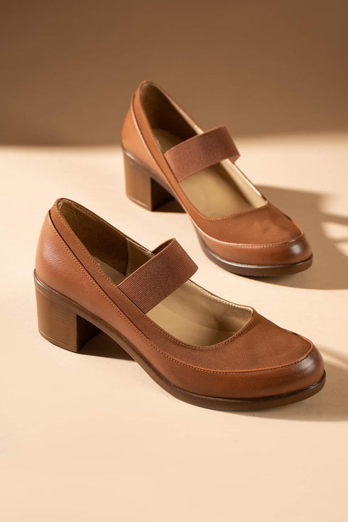 Camel Wedge Heeled Shoes