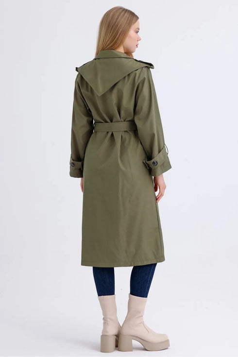 ترانشكوت وتر بروف باللون الزيتي