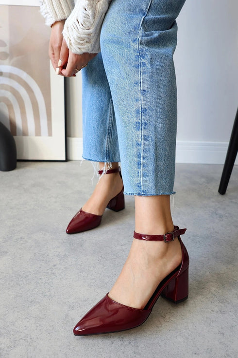 Women's Short Heels Burgundy