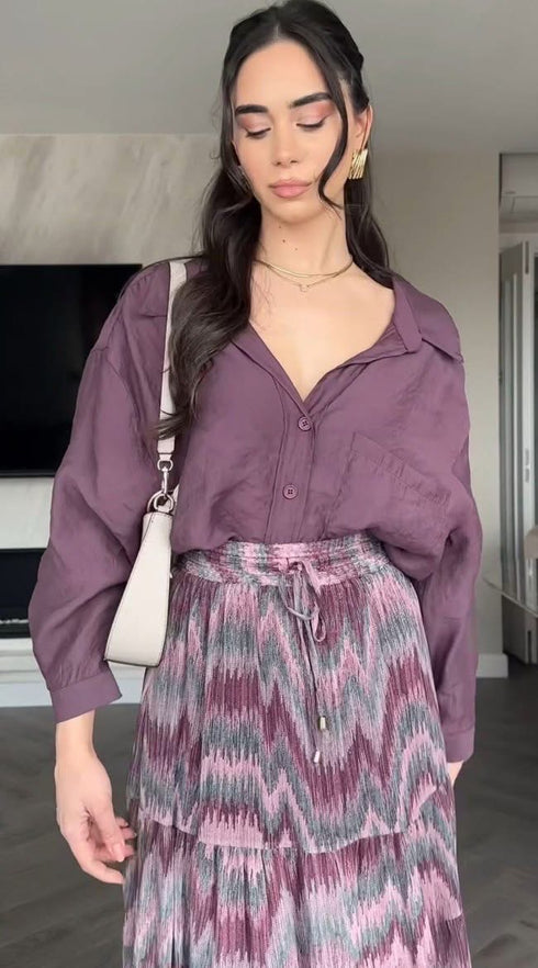 تنورة طويلة - وردي