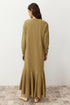 فستان نسائي طويل لون زيتي