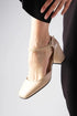 Nude Colored Blunt Toe Heeled Shoes