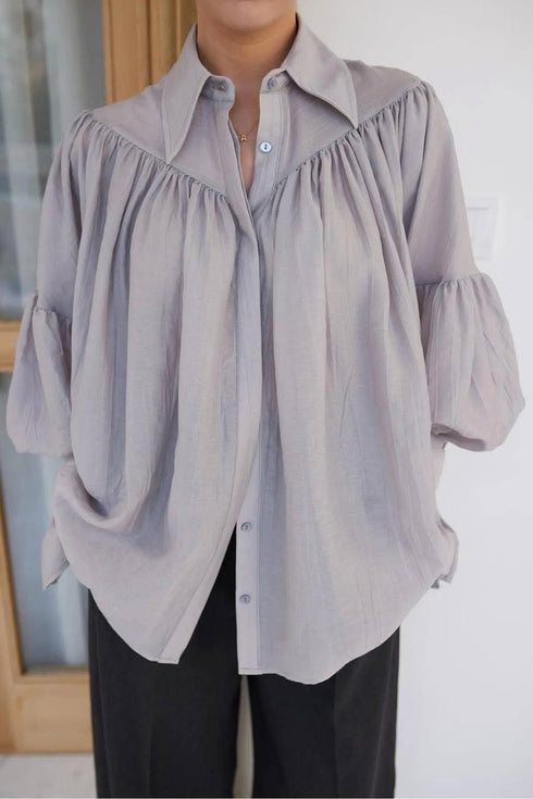 قميص - رمادي