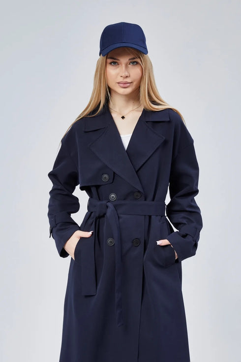 ترانشكوت طويل لون كحلي