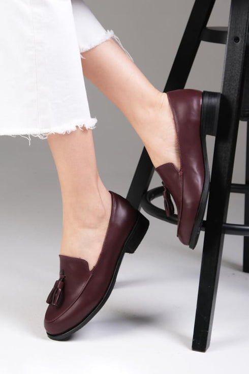 حذاء أكسفورد لون بوردو