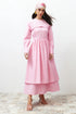 فستان نسائي سادة باللون الوردي