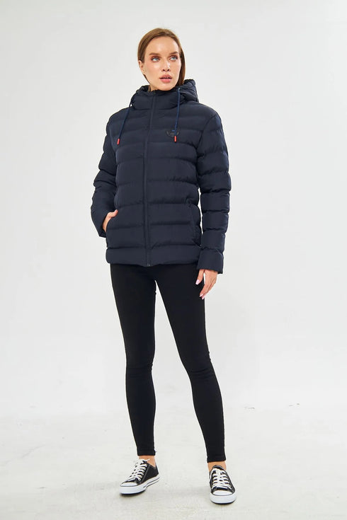 جكيت مبطن وتر بروف لون أزرق غامق