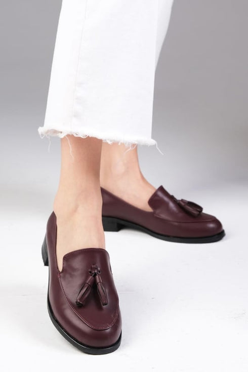 حذاء أكسفورد لون بوردو