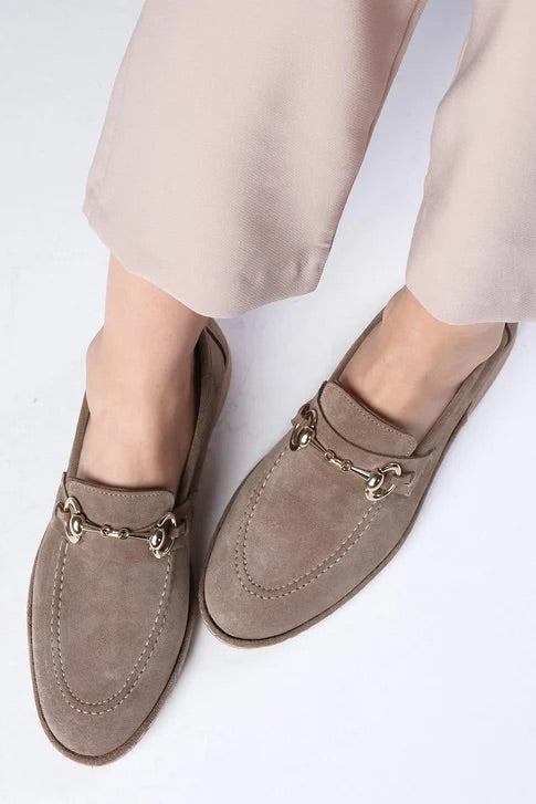 Genuine Suede Mink Color Loafer