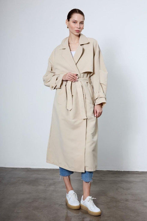 ترانشكوت طويل لون بيج