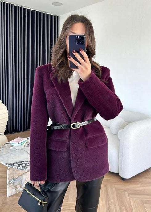 جكيت فرو مع حزام