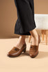 WOMEN'S HEEL SHOES - CAMEL