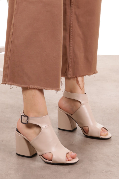 Beige High Heeled Shoes