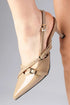 Mink Color Leather Heeled Shoes