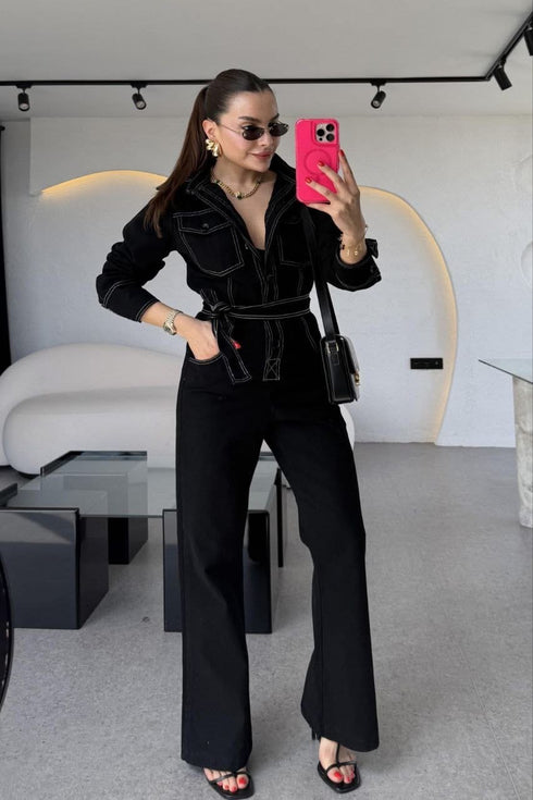 جمبسوت جينز لون أسود