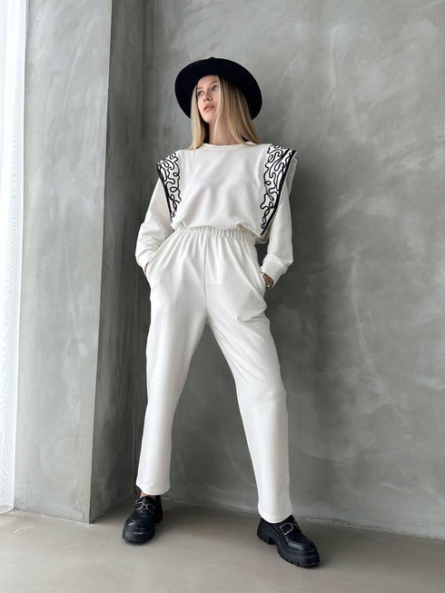 WHITE EMBROIDERED SET