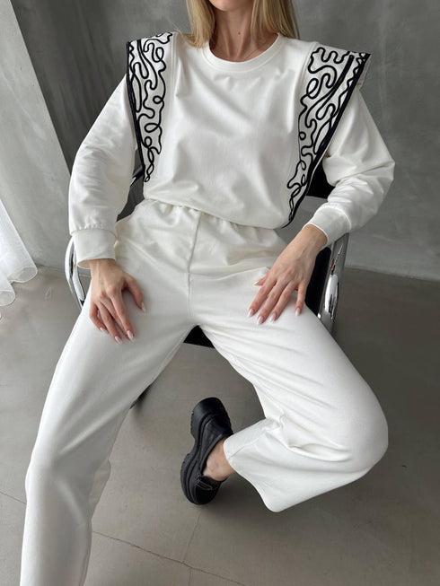 WHITE EMBROIDERED SET