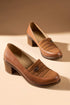 WOMEN'S HEEL SHOES - CAMEL