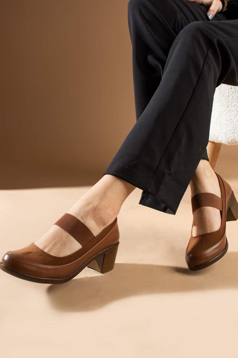 Camel Wedge Heeled Shoes