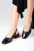Black Color Low Heeled Shoes