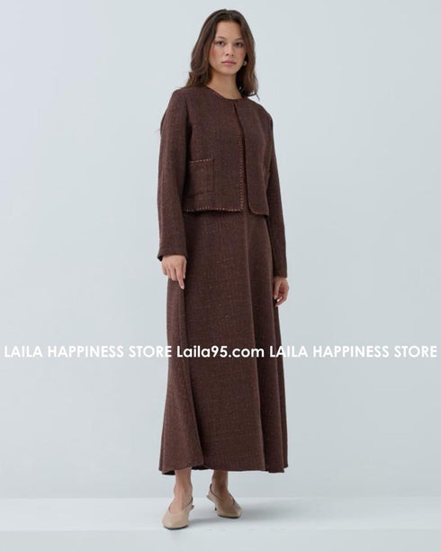 طقم خريفي قطعتين جكيت وفستان