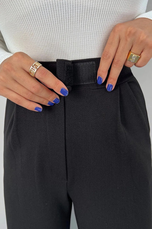 بنطلون نسائي خصر عالي - لون أسود