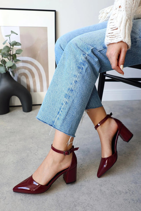 Women's Short Heels Burgundy