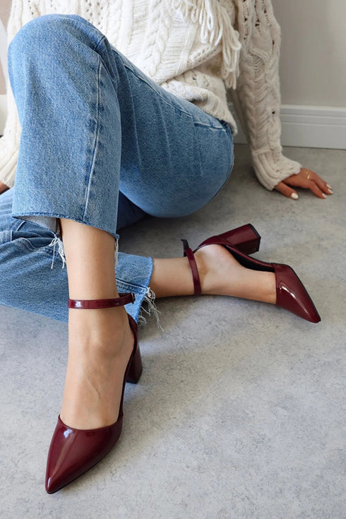 Women's Short Heels Burgundy