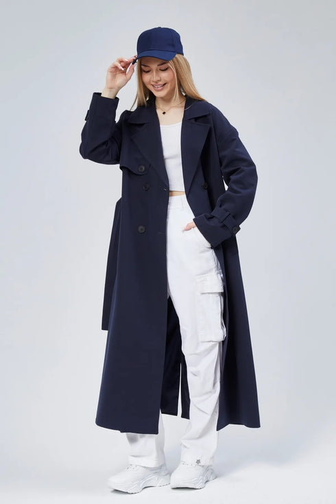 ترانشكوت طويل لون كحلي