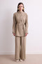 طقم نسائي قطعتين باللون البيج