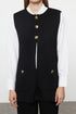 طقم سترة تريكو بأزرار - أسود